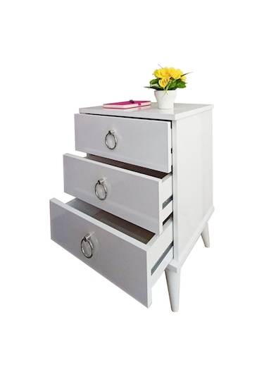 Consept Komidin / Şifonyer 3 Çekmece Gümüş / Yatak Odası / Genç