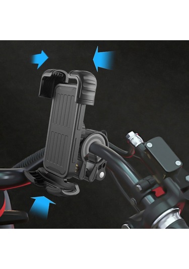 Yys-443-1 Bisiklet İtme Tipi Cep Telefonu Navigasyon Braketi Siyah Siyah