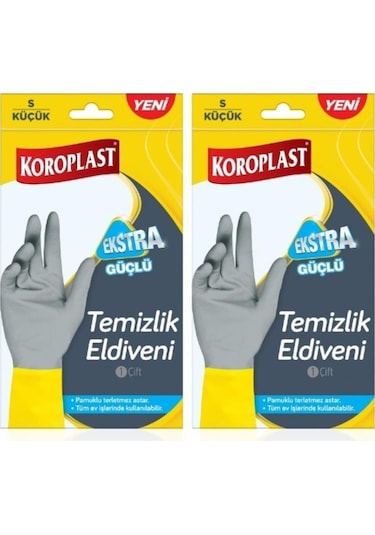 Koroplast Ekstra Güçlü Bulaşık Eldiveni Gri S 2 Adet