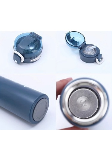 Trendooze Gaojunshop01 Pembe 500ml Paslanmaz Çelik Termos Matara, Pratik Pipetli Tasarım Pembe