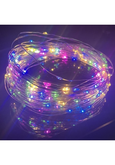 Pille Çalışan Led Bakır Gümüş Tel Şerit Işık Peri Işıkları Noel Düğün İçin Parti Dekorasyonu 1/2/3metre Çok Renkli