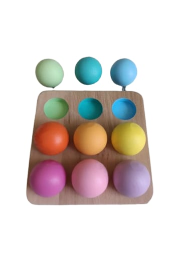 Moccotoys Montessori Eşleştirme Tablalı Top Seti - 9 Lu