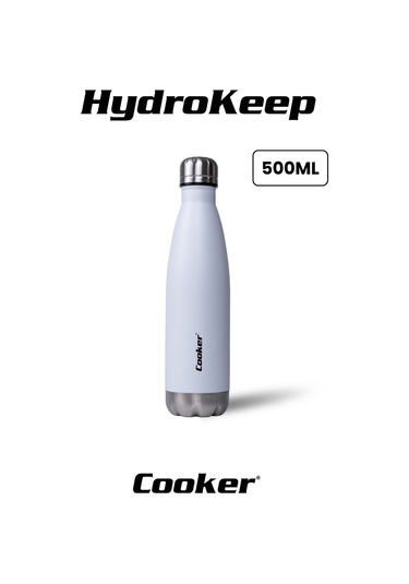 Cooker Hydrokeep 500 Ml Paslanmaz Çelik Şişe Termos Ckr2071 Beyaz