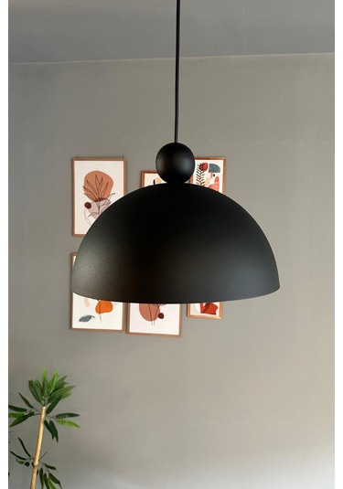 Yimpi Avize Tekli Siyah Boncuk Başlık Sarkıt Salon Kuaför Cafe Dekoratif Aydınlatma Pastane Siyah