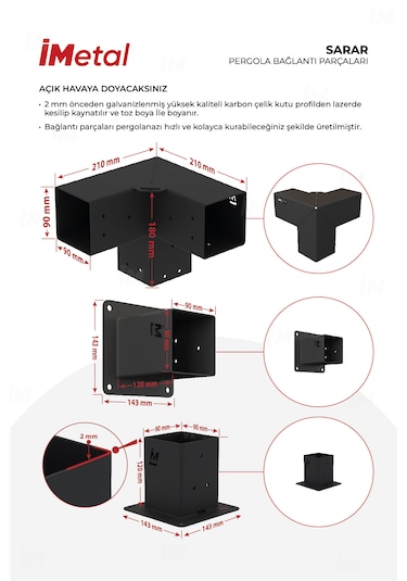 Sarar Duvardan Tek Bölümlü Ahşap Pergola Seti Ahşaplar Dahil