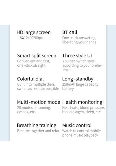 Geeroyoo JZR GY 1.83" Hd Dokunmatik IP67 Su Geçirmez 20+ Spor Modu Android İos Uyumlu Unisex Fitness Takipçi Akıllı Saat