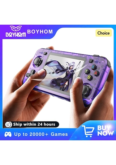 En İyi R36s R36h Retro El Video Oyun Konsolu Linux Sistemi 3.5 Inç Ips Ekran R36s Purple-64g