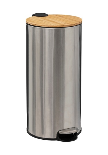 5five Çöp Kovaları Simply Smart Bambou 30 Lt Metal Inox
