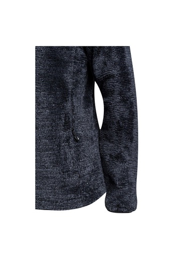 2As Sofia Kadın Tam Fermuarlı Çizgili Polar Siyah