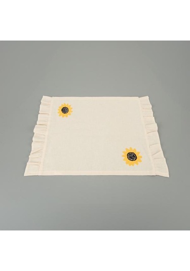 Evidea Soft Nakışlı Fırfırlı 2'li Amerikan Servis - Ekru - 35x50 Cm Ekru