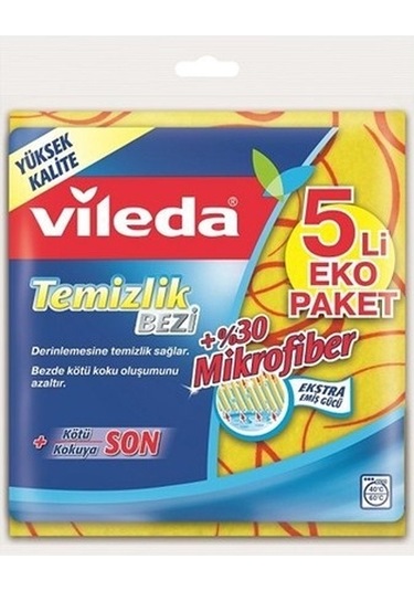 Vileda +%30 Mikrofiber Ekstra Emiş Gücü Temizlik Bezi 2 x 5'li
