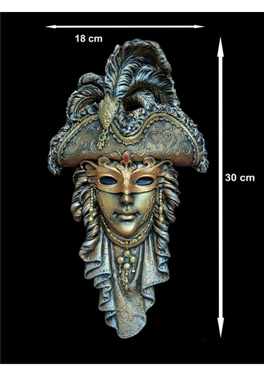 Korsan Maskeli Duvar Mask Kahve-bronz 30x18cm