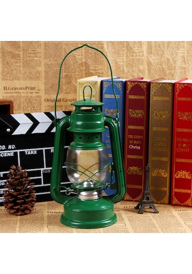 Youtek Gündelik Ve Kamp Kullanıma Uygun Vintage Demir Makyajlı Cam Fener, Nostaljik Dekoratif Alet Ve Taşınabilir Aydınlatma Gereci Gümüş Gümüş
