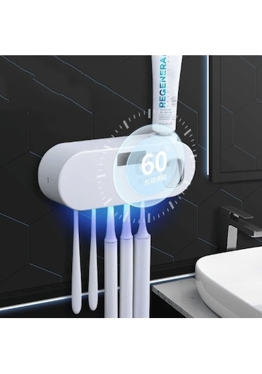 Novahub Akıllı Diş Fırçası Tutucu Beyaz, Otomatik Diş Macunu Sıkacağı Kutusu Beyaz