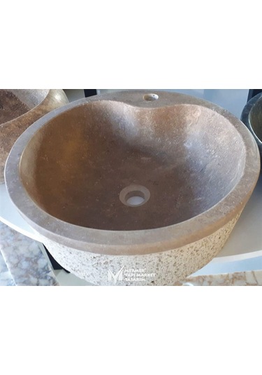 Noche Traverten Batarya Çıkışlı Dışı Taramalı Çanak Lavabo