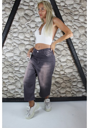 St.poll Unisex Baggy Şortolon Koyu Gri
