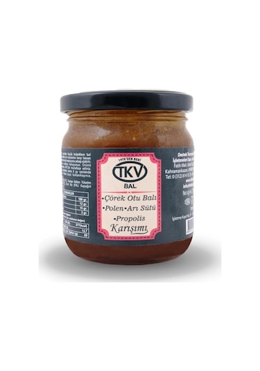 Tkv Çörek Otu Balı + Polen + Arı sütü + Propolis 210 G