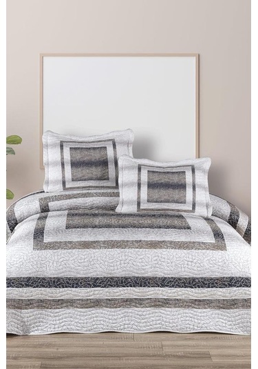 Aria Baskılı Kapitoneli Çift Kişilik Yatak Örtüsü Çok Renkli