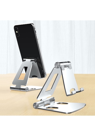 Maiyame Alüminyum Z20 Telefon Ve Tablet Tutucu: 270 Dönebilen, Çift Katlanabilir, Taşınabilir Masa/yatak Odası Stendi Gri