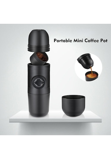 Bloomnest Manuel Taşınabilir El Presli Kahve Makinesi, Açık Hava Mini Kahve Kupa Potu