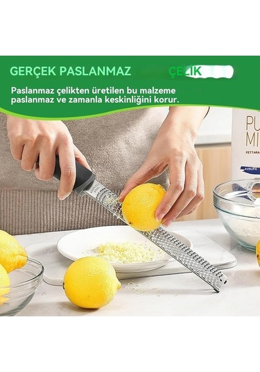 Createtech Zester Siyah Saplı Rendesi, Rendesi Rende, Peynir M Limon 8ın Nc