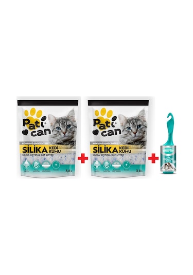 Patican Silika Kristal Kedi Kumu 2 x 3800 ML + Smarter Tüy Toplayıcı