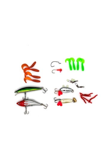 Valkyrie 28 Parça Silikon Rapala Kaşık Olta Yem Ve Aksesuar Seti