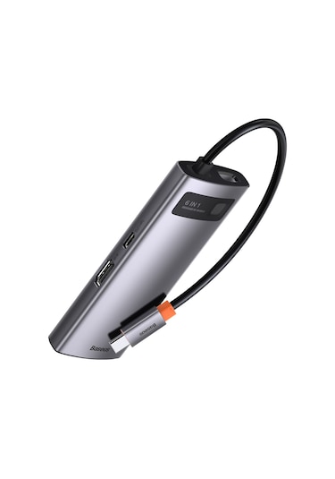 Baseus Metal Gleam 6İn1 Multifonksiyonel Type C Hub Dock Station