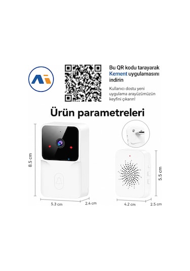 Kablosuz Akılı Görüntü Kameralı Kapı Zili Cmr36