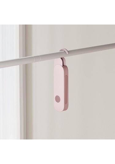 Sones Yedi Delikli Çok İşlevli Seyahat Katlanabilir Çamaşır Kurutma Askısı Pembe Pembe