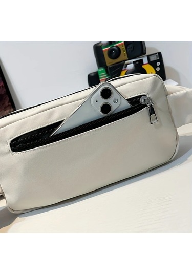 Elmpaly Huohuo Gençlik Bel Çantası Gri Büyük Kapasiteli Crossbody Sırt Çantası Gri