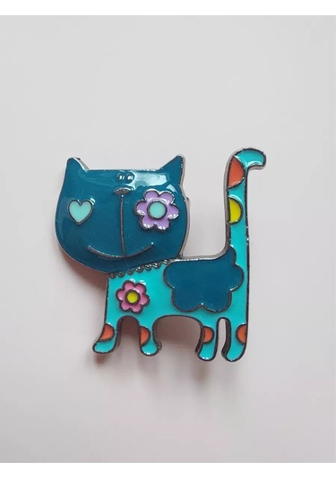 Fashion Jewelry Kedi Broş 245194207 Açık Mavi