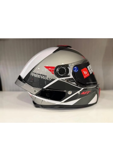Mt Helmets Thunder 4 Sv Freeway A17 Motosiklet Kaskı Parlak Gri
