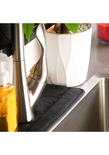 Yaozixa Mutfak Lavabo Sulu Kaçırma Engelleyici, 4 Adet Mikrofiber Su Emici Ped, 14x37 Cm, Anti Kayma, Ev/banyo/rv Kullanıma Uygun