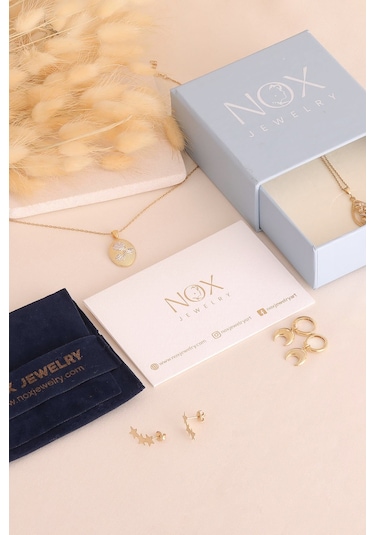 925 Ayar Altın Kaplama Sallantılı Modern Halka Küpe - E00260 Gold