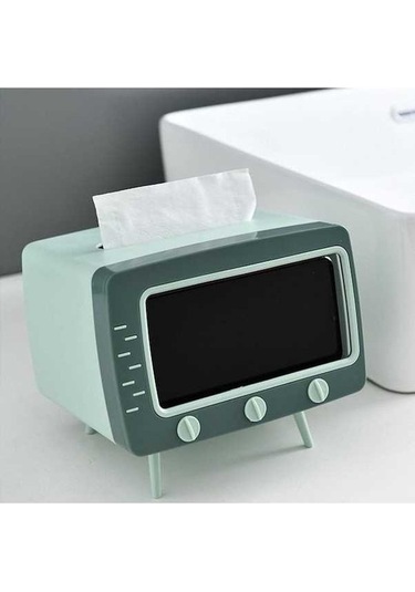 Createtech Yeşil 2'si 1 Arada Ofis Kutusu, Telefon Standı, Yaratıcı Tv Görünümü