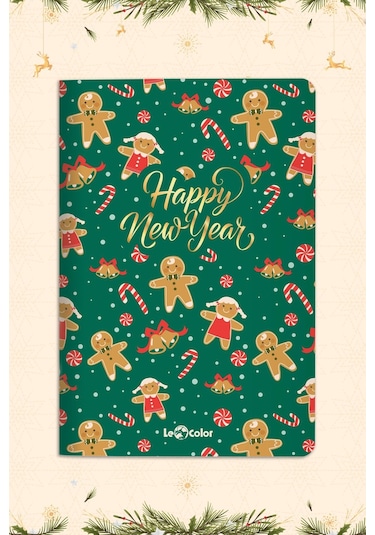 Le Color Happy New Year Temalı Defter Seti 4'lü 13 x 20 CM