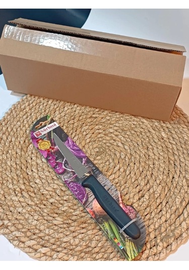 Sürbisa 61004 Sebze Bıçağı Siyah Lz1 Koli 12 Adet Tırtıklı Çok Renkli