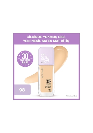Maybelline New York Superstay Lumi Matte Foundation 118 Allow Custom
