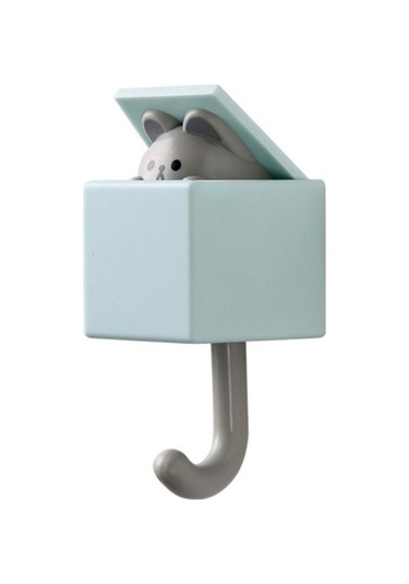 Açık Mavi Fare Karikatür Kedi Kanca Kendinden Yapışkanlı Yurt Yatak Odası Kapısı Askıları Şemsiye Havlu Çok Amaçlı Düzen. 57000306 Açık Mavi