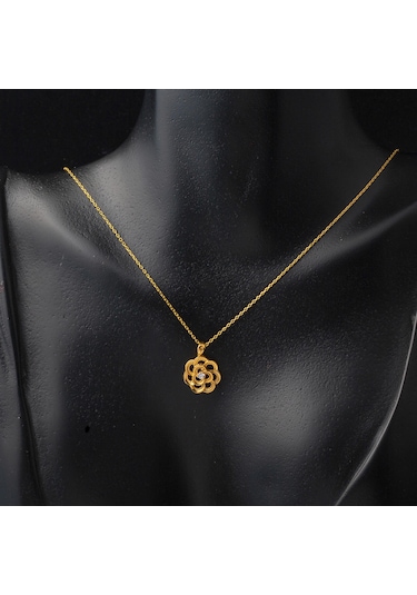 Güllü 22 Ayar Taşlı Altın Kolye