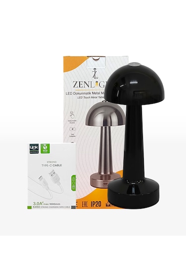 Zenlight Mantar Masa Lambası Siyah