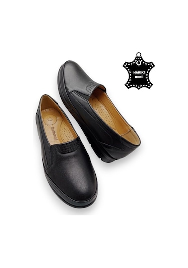 Kadın Hakiki Deri Içi Deri Comfort Tam Ortopedik Anne Ayakkabı Siyah