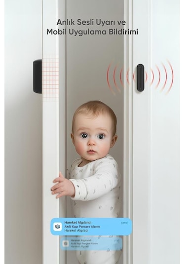 Şımart Akıllı Kapı Ve Pencere Alarmı Wi-fi Kontrollü Ve Yüksek Alarm Sesi