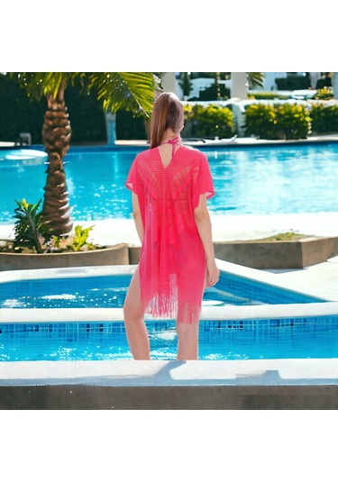 Shopiolog Kelebek Desenli Pareo - Pembe