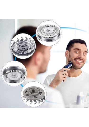 Philips Tıraş Makinesi Serisi 1000, 2000, 3000 İçin 3 Adet Sh30 Tıraş Bıçağı Yedek Başlığı