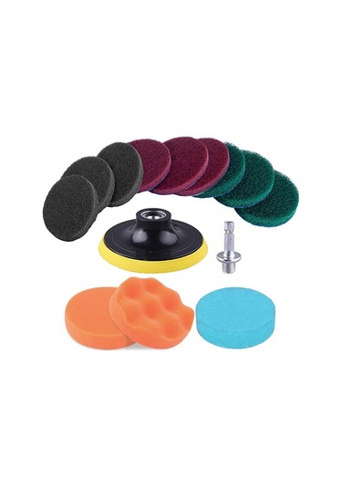 Sones 13'ü 1 Arada 4 İnç Sünger Bulaşık Pedi Zemin Duvar Pencere Cam Temizleme Kireç Çözücü Elektrikli Matkap Fırça Başlığı Seti