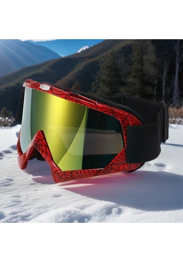 Willowhaven Kırmızı Sarı Anti Fog Kayak Gözlüğü Tpu Ayarlanabilir Yetişkin Snowboard