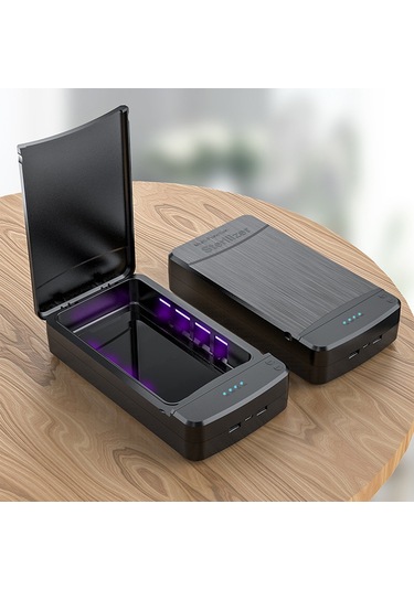 Taşınabilir Ultraviyole Cep Telefonu Mini Eşyalar Maske Dezenfeksiyon Kutusu Sterilizatör Siyah