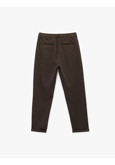 Koton Straight Fit Pike Kumaş Cep Detaylı Beli Bağcıklı Pantolon Kahverengi 6wam40006hk Kahve